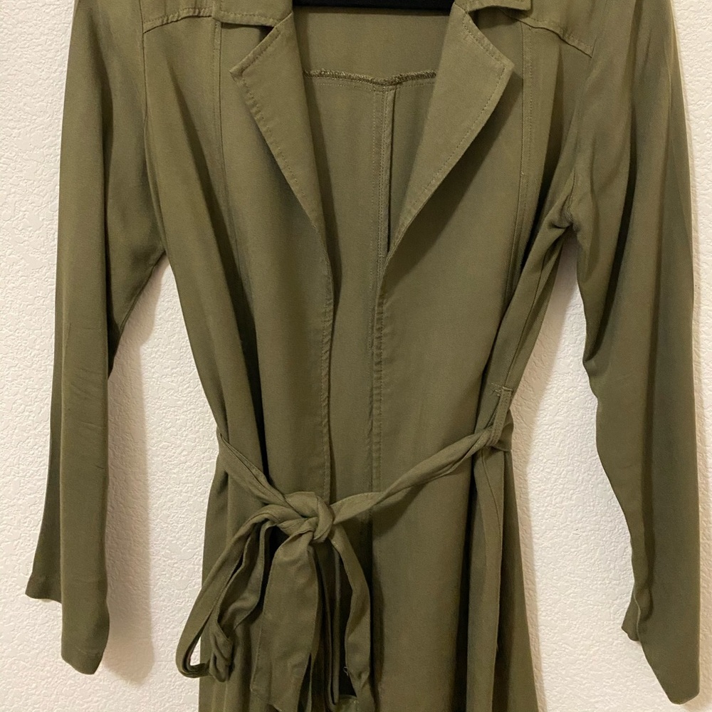 Olive trench coat